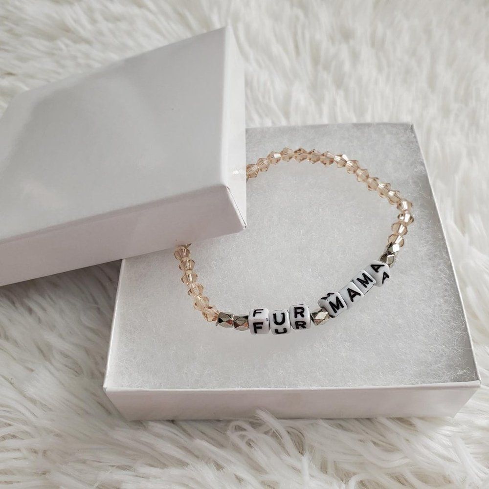 Fur Mama Beaded SFur Mama Jewelry, Beaded Strtretch Bracelet, Gifts for Fur Moms